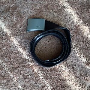 Fjallraven silver belt buckle black canvas belt
